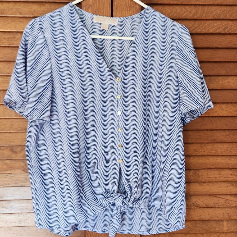 Michael Kors Womens Blouse Short Sleeve Top Size Small [C]